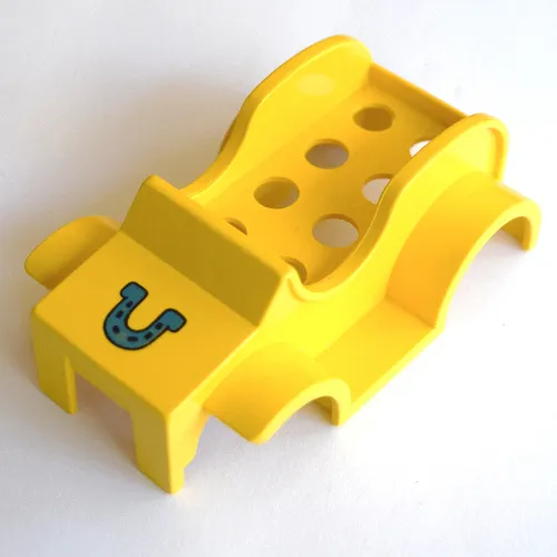 Duplo Car Body (Old Style) with Blue Horseshoe Print