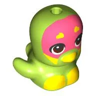 Animal, Bird, Bright with Yellow Beak, Feet, Coral Face print