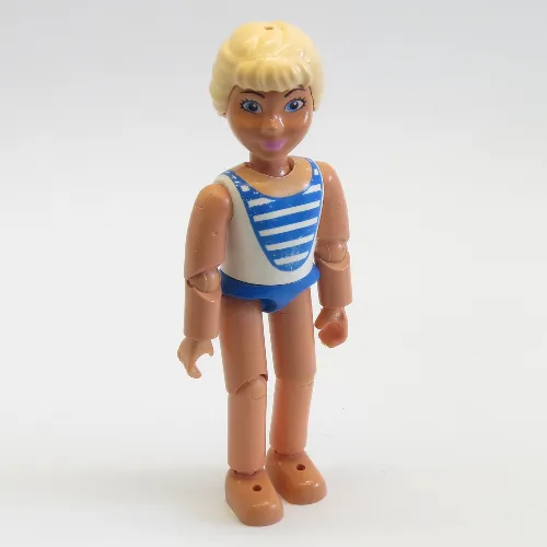 Belville Figure Articulated Elbows, Child, Female, Light Yellow Hair, White Swimsuit with Blue Stripes Print (Laura)