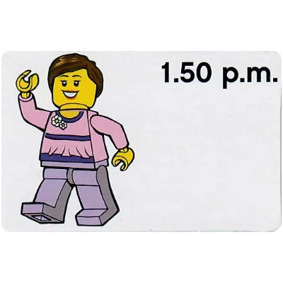 Activity Card, Time-Teaching 12-Hour Clock 1.50 p.m., Female