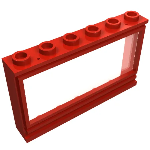 Window 1 x 6 x 3 Panorama with Glass and Hollow Studs