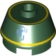 Brick Round 2 x 2 Truncated Cone with Yellow Stripe, Droid Print (R1-G4)