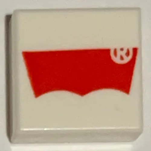 Tile 1 x 1 with Red LEVI's Logo print