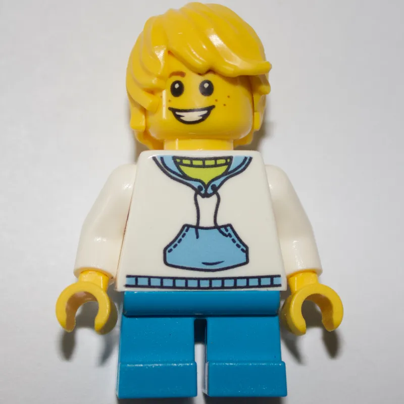 Kid, White Torso, Dark Azure Legs, Yellow Hair