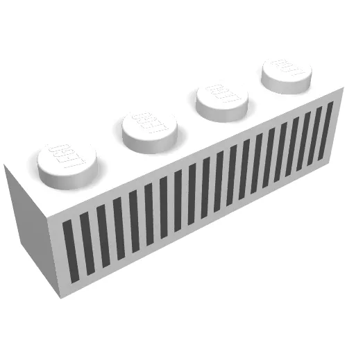 Brick 1 x 4 with Black 20 Bars Grill Print