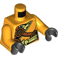 Torso Robe with Bright Light Yellow Sash and Scabbard Print, Bright Light Orange Arms, Black Hands