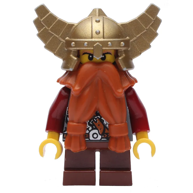 Dwarf, Dark Orange Beard, Metallic Gold Winged Helmet