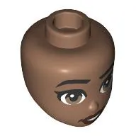 Minidoll Head, Black Eyebrows, Olive Green Eyes, Dark Red Lips