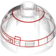 Brick Round 2 x 2 Dome Top, Hollow Stud with Red Imperial Astromech Droid Print