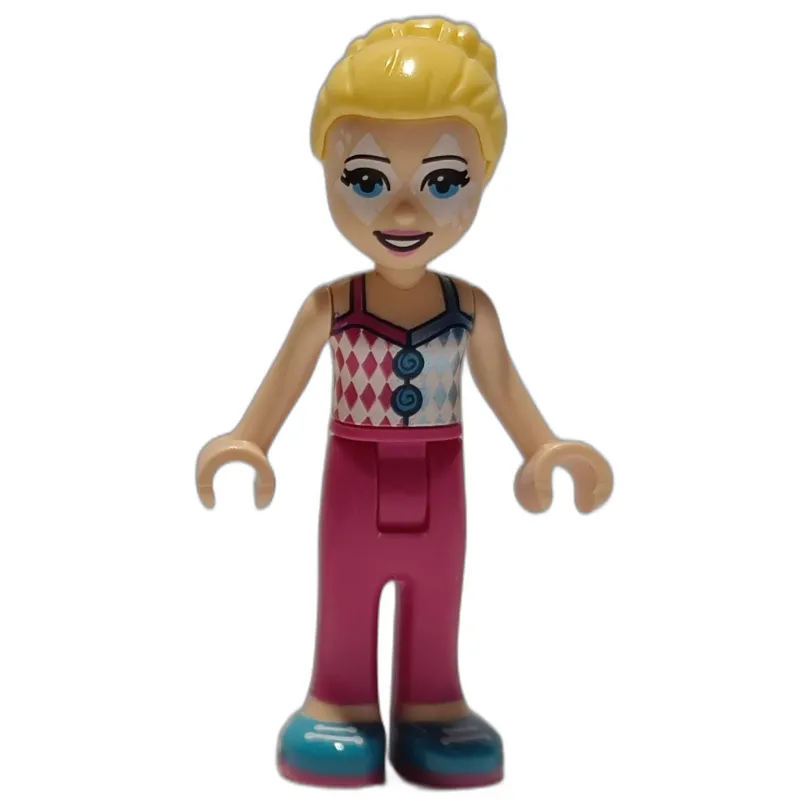 Stephanie - Dark Pink/Silver Top, Dark Pink Pants, Face Paint