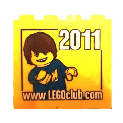 Brick 2 x 4 x 3 with 'www.LEGOclub.com 2011' Print