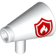 Equipment Megaphone with Red Fire Shield Logo Print