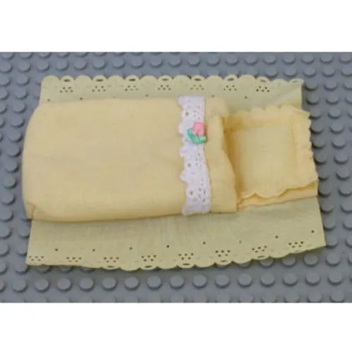 Belville, Sleeping Bag / Adult Pouch with White Lace and Pink Rose Print