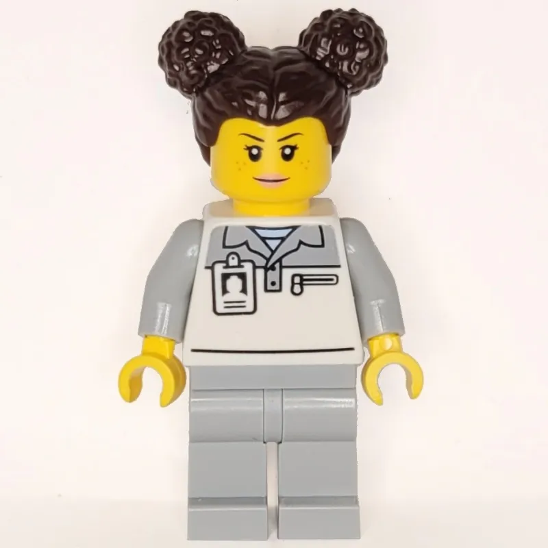 Garage Worker, White/Light Bluish Grey Suit, Dark Brown Hair