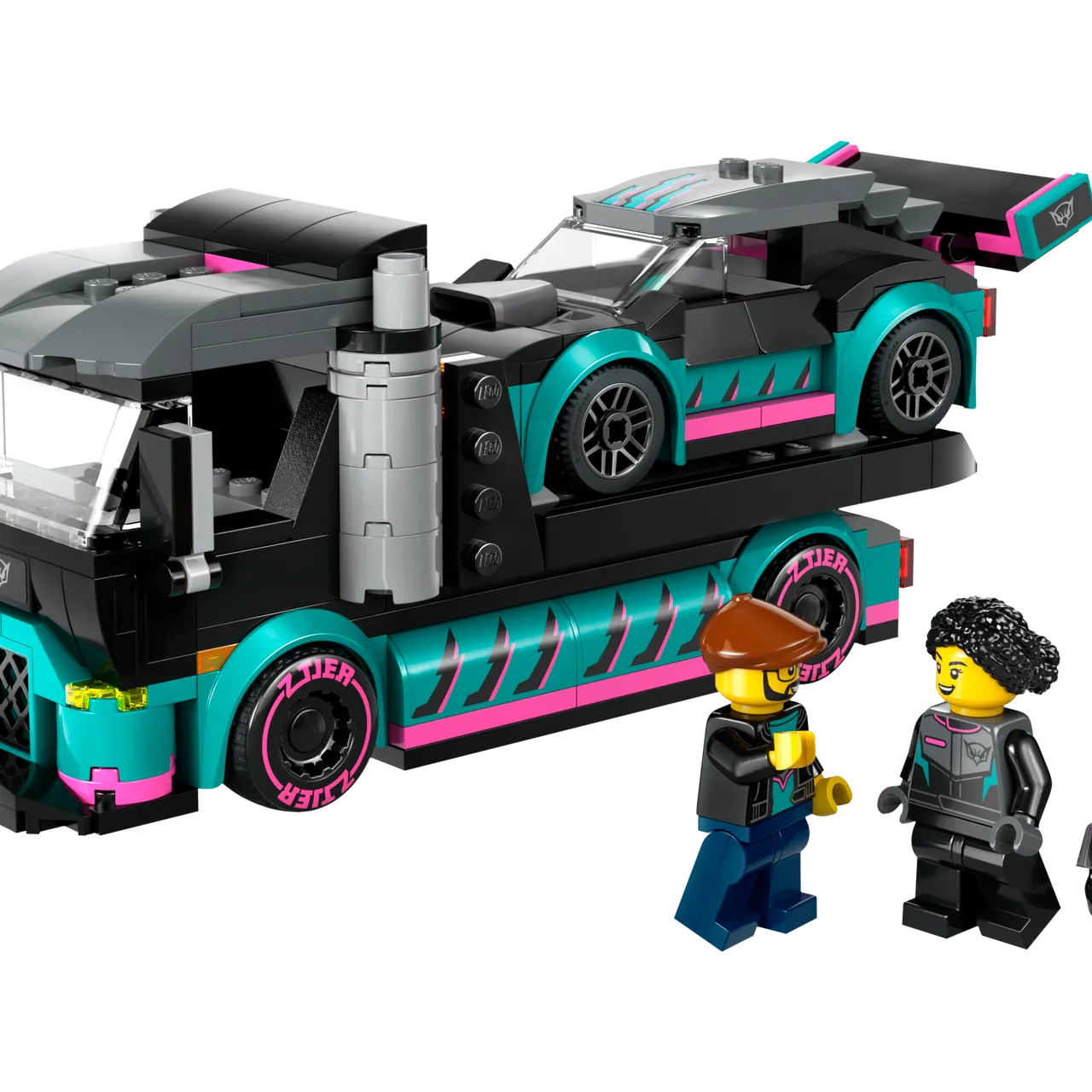 Race Car and Car Carrier Truck