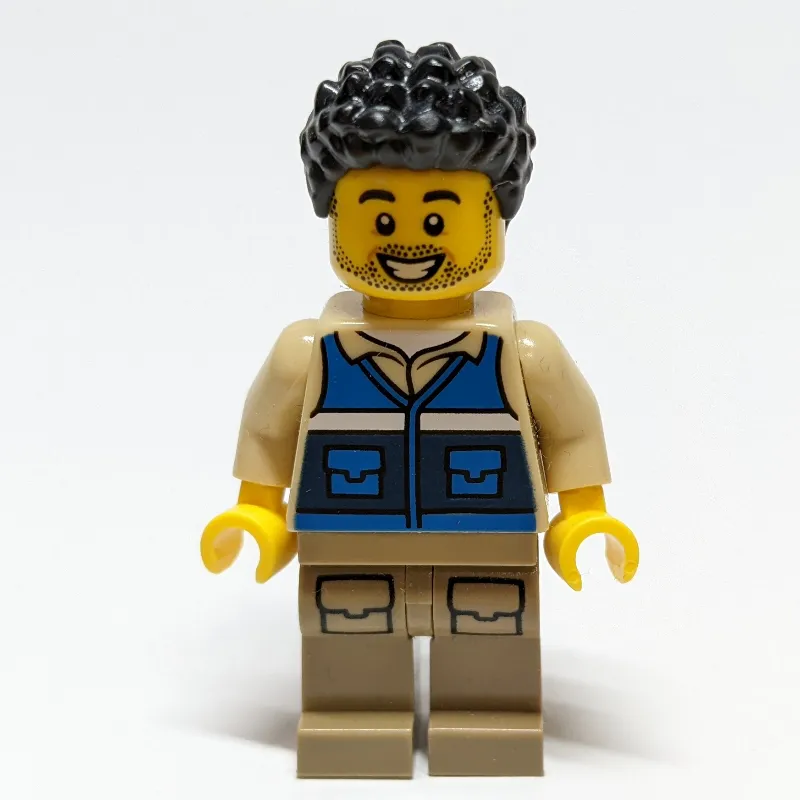 Man, Blue Vest, Black Hair