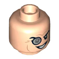 Minifig Head Penguin, Monocle, Raised Right Eyebrow, Wide Grin with Teeth Print