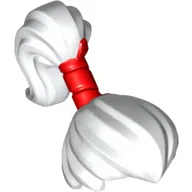 Hair Ponytail High with Red Band Pattern