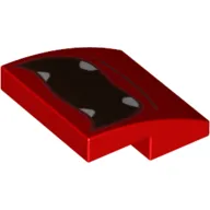 Slope Curved 2 x 2 x 2/3 with Open Black Mouth, White Fangs print