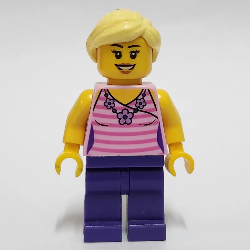 Bright Pink Torso, Dark Purple Legs, Bright Light Yellow Hair
