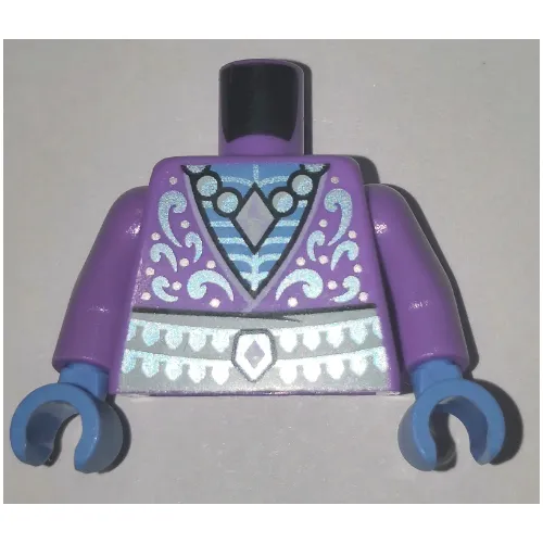 Torso Robe, Pearl Necklace, Diamond Pendant, Dark Azure Chest print, Medium Lavender Arms, Dark Azure Hands