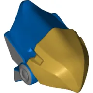 Helmet with High Point at Back, Gold Beak Visor, Silver Ears pattern