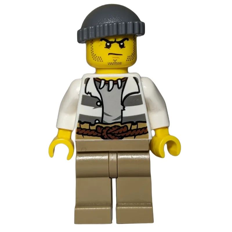 Criminal, Open Prison Shirt, Dark Tan Legs, Dark Bluish Gray Hat