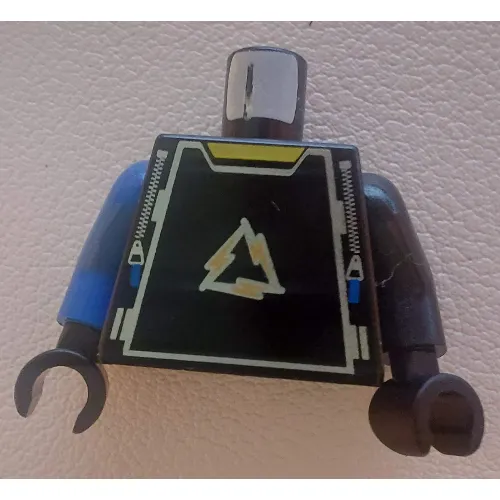 Torso, Odd Arms, Alpha Team Arctic Logo, Zippers and Blue Tabs Print, Left Black Arm, Right Blue Arm, Black Hands