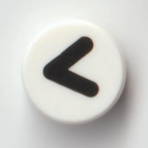 Tile Round 1 x 1 with Black < print
