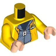 Torso Rain Coat, Sand Blue Shirt, Dark Blue Undershirt, ID Tag Print, Yellow Arms, Light Nougat Hands