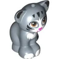 Animal, Cat, Sitting with Medium Nougat Eyes, Dark Pink Nose and Black and White Patches (Chico) Print