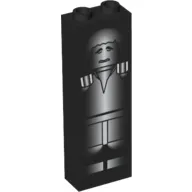 Brick 1 x 2 x 5 with Blocked Open Studs and Bottom Stud Holder with Han Solo in Carbonite Print