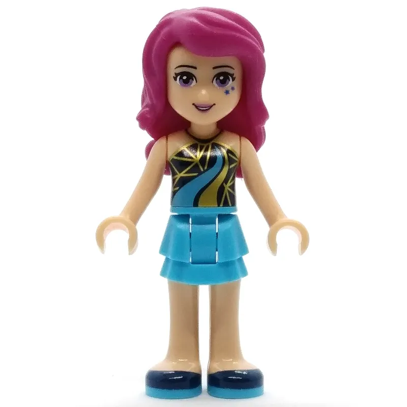 Livi - Black Top, Medium Azure Skirt