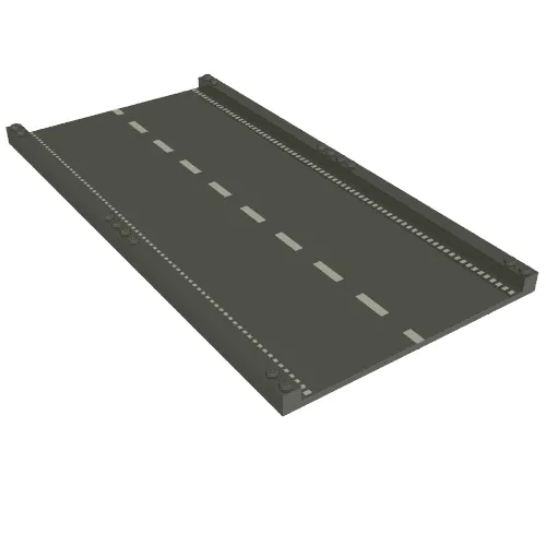 Baseplate Ramp 32 x 16 Straight, Road with White Center Stripe Print