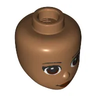 Minidoll Head with Dark Brown Eyes, Dark Brown Lips print