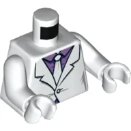 Torso Jacket, Medium Lavender Shirt, and Tie Print, White Arms and Hands