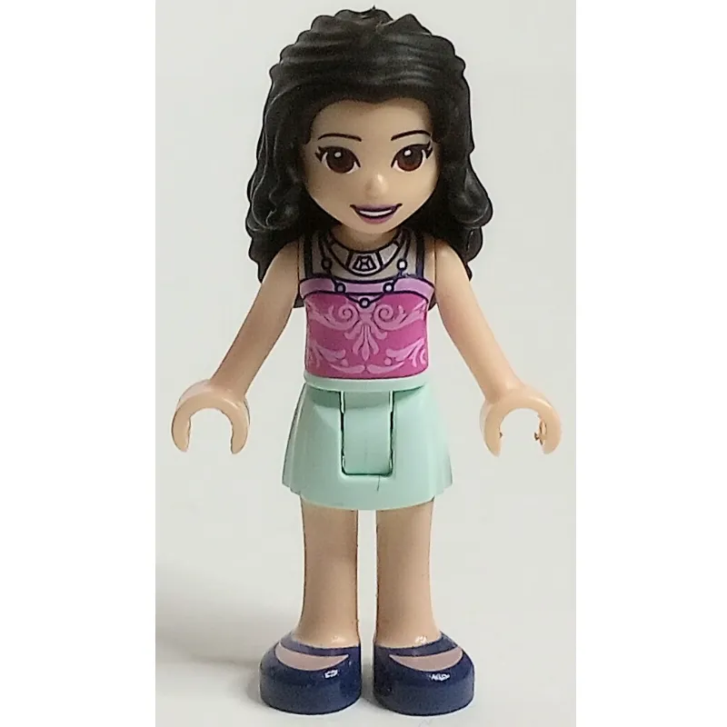 Emma - Dark Pink Top, Light Aqua Skirt