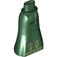 Minidoll Hips and Full Length Skirt with Gold Leaves and Dark Pink Flowers Print (Anna)