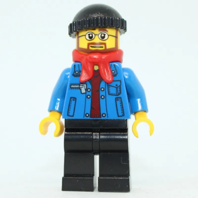 Man, Open Denim Jacket, Black, Legs, Red Scarf, Black Hat