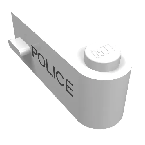 Door 1 x 3 x 1 Right with Thin POLICE Print