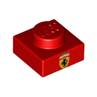 Plate 1 x 1 with Ferrari Logo print