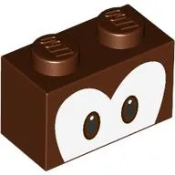Brick 1 x 2 with Connected Eyes Print