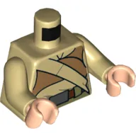 Torso Robe, Dark Orange Crop Top and Tan Diagonal Belt Print (Resistance Soldier), Tan Arms, Light Nougat Hands