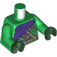 Torso, Dark Purple Cloak, Dark Tan Straps print, Green Arms, Dark Green Hands