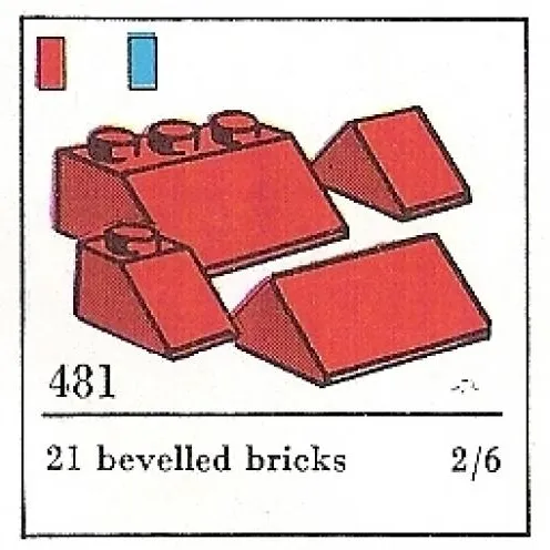 Slopes and Slopes Double 2 x 3 and 2 x 1, Red (The Building Toy)