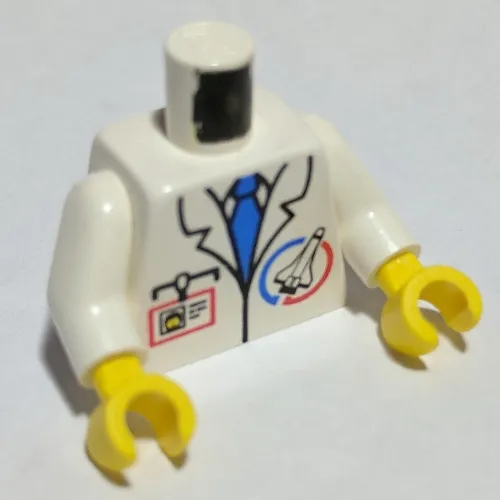 Torso Jacket with Launch Command Logo, Blue Tie and ID Badge Print, White Arms, Yellow Hands