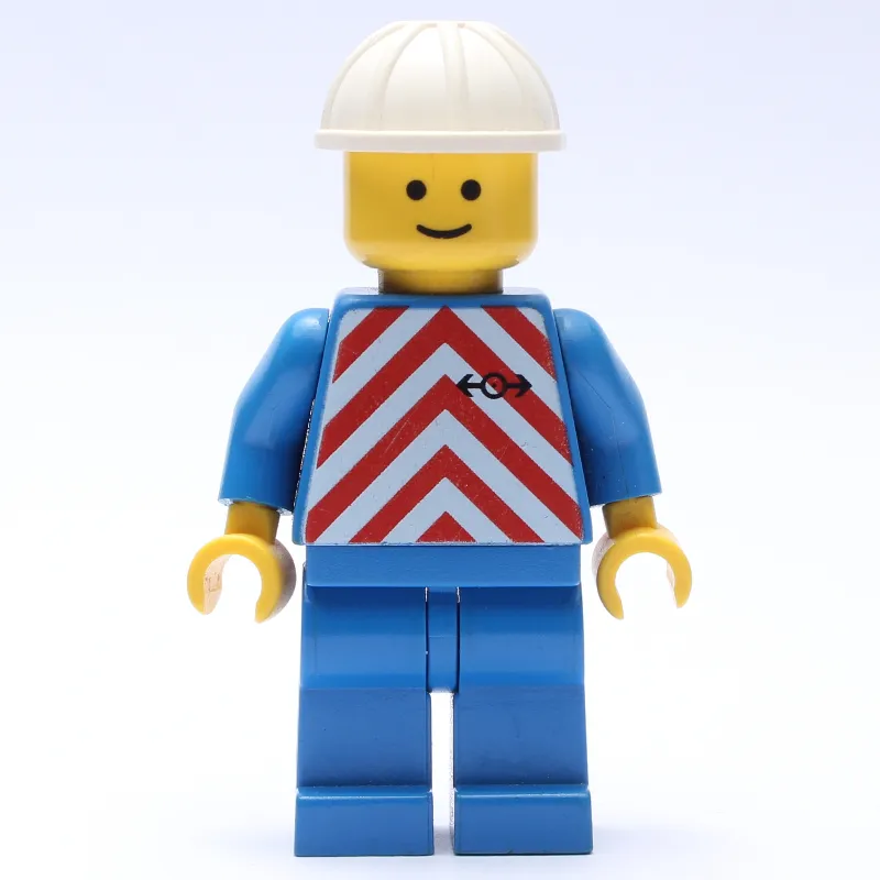 Train Worker - Red Vest, Blue Legs, White Helmet, Plain Face