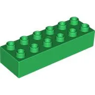 Duplo Brick 2 x 6 with Yellow Numbers 2 and 3 Print