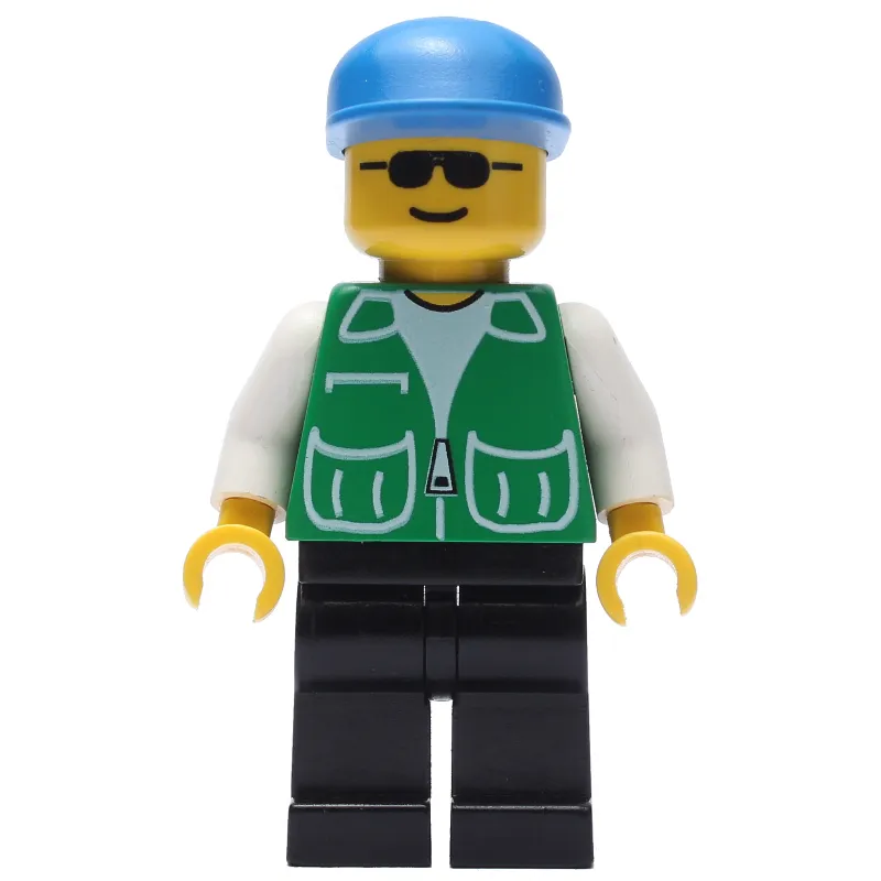 Man, Green Jacket, Black Legs, Blue Cap