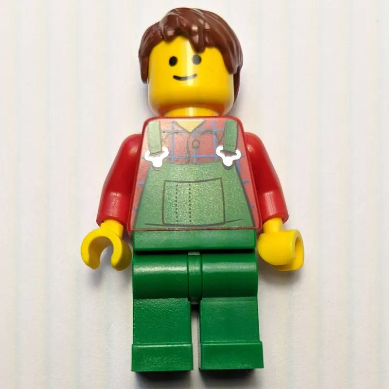 Farmer in Green Overalls